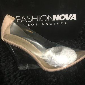 CLEAR NUDE WEDGE